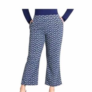 NWT! Hill House The Winston Navy Floral Crepe Cropped Pants. Size XXL.